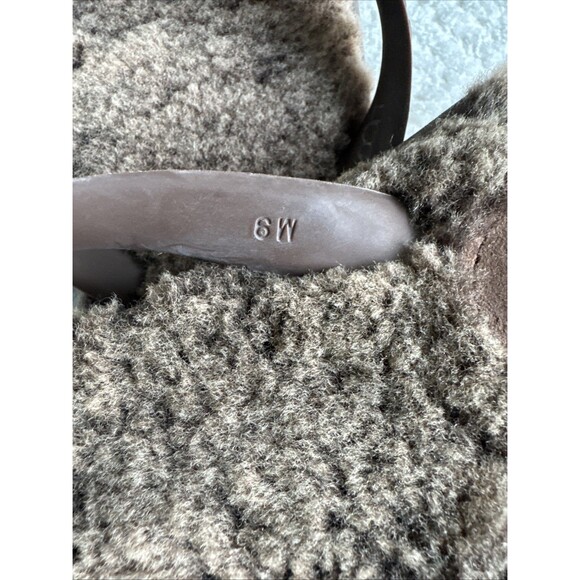 Women's UGG Brown Rubber Flip Flops Thong Sandals w/ Sheepskin Footbed Sz 6 Fluf - Picture 4 of 7